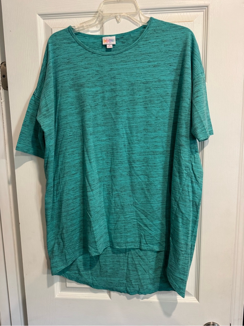 LuLaRoe Teal Heathered Short Sleeve Top